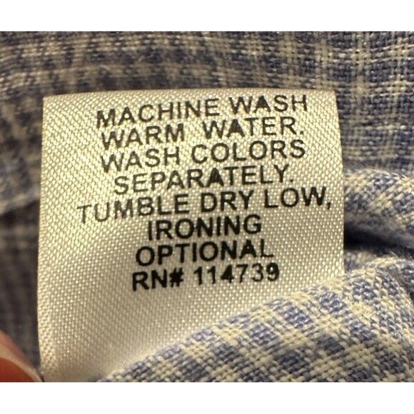 Flax 100% Linen Top Gingham Blue Check Tank Top Leaves Floral Cottagecore XS - Picture 7 of 8